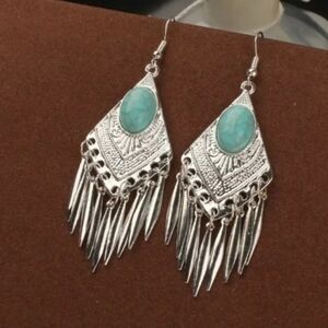 Turquoise Tassel Earrings
